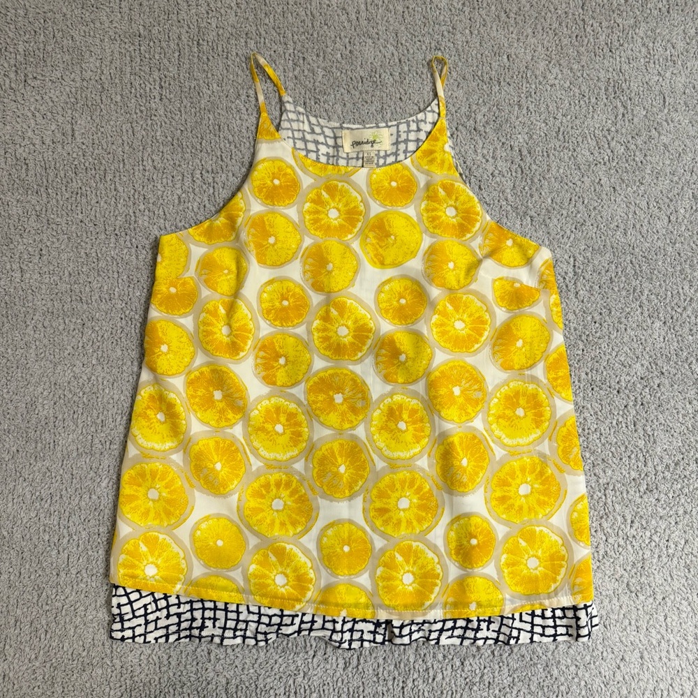 Anthropologie Porridge brand Lemon Print Sleeveless top
